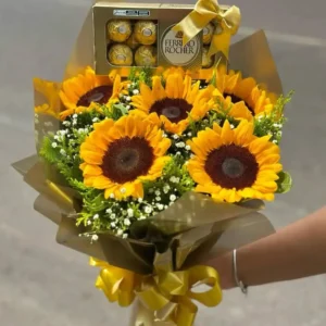 Radiant Sunflower & Rocher Gift