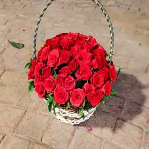 Red Flowers Basket