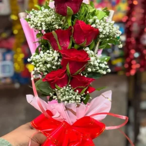 Red Imported Rose & BabyBirth Crimson Embrace