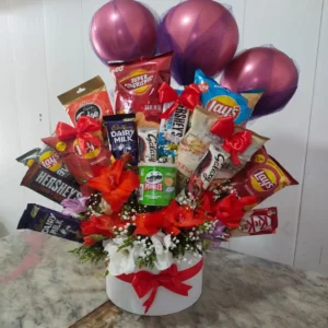 Snack Chocolate and Flower Box