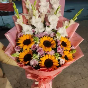Sunflower and Gladiolus Bouquet