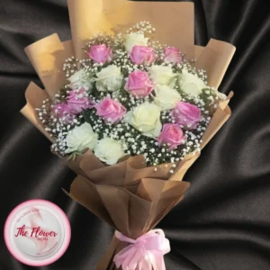 Royal Purple & White Duo Bouquet