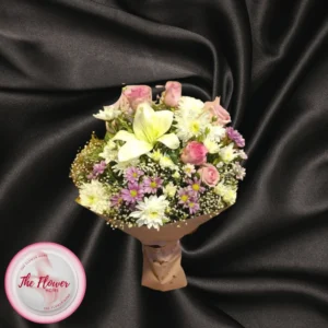 Blushing Garden Rose & Chrysanthemum Bouquet