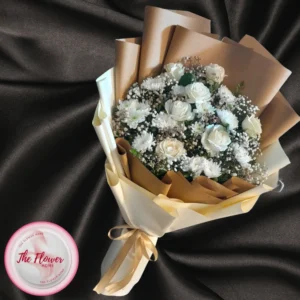 Blushing Pearl Pink & White Bouquet