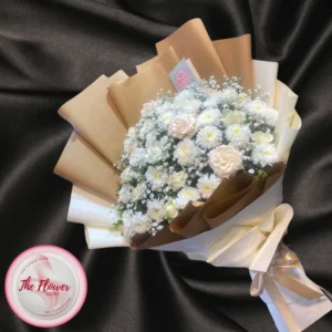 Rose Quartz & Snow Blossom Bouquet