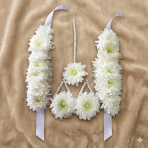 Pristine White Fresh Flower Jewelry Set