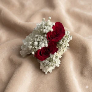 Classic Red Rose and White Floral Accent