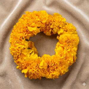 Vibrant Yellow Marigold Floral Jora Ring