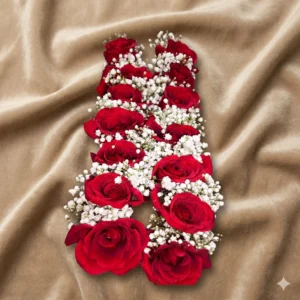 Lush Red Rose and Baby's Breath Floral Garlands