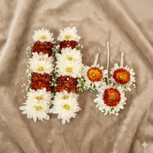 Stunning Rust and White Fresh Floral Jewelry Set