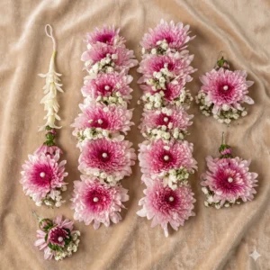 Elegant Pink Fresh Floral Jewelry Set