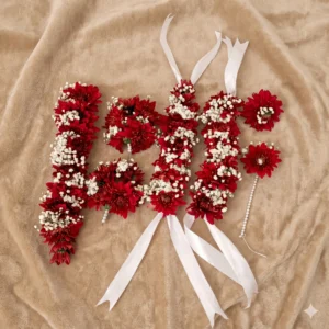 Striking Red and White Fresh Floral Jewelry Set