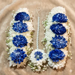 Elegant Blue and White Fresh Floral Jewelry Set