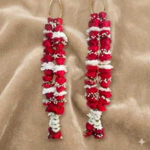 Elegant Red Rose and White Floral Garlands Set
