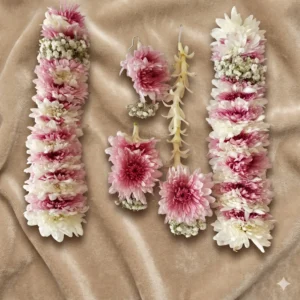 Elegant Pink and White Fresh Floral Jewelry Set