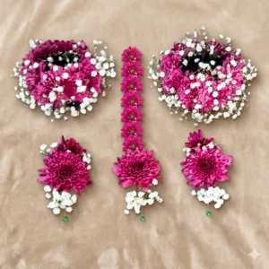 Vibrant Magenta Fresh Floral Jewelry Set