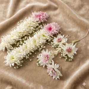 Elegant White and Pink Fresh Floral Jewelry Set
