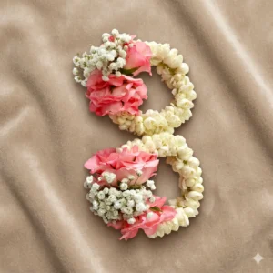 Elegant White Bud and Pink Rose Floral Wrist Garlands